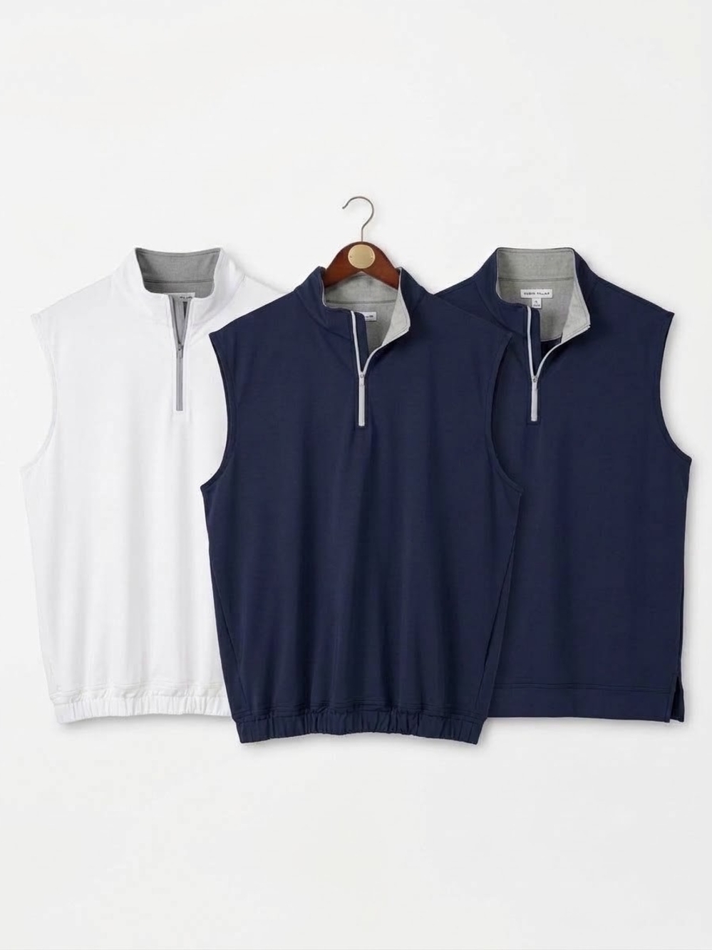 LOT OF 3 Peter Millar Performance Golf Vests Size 3X Navy White Bundle